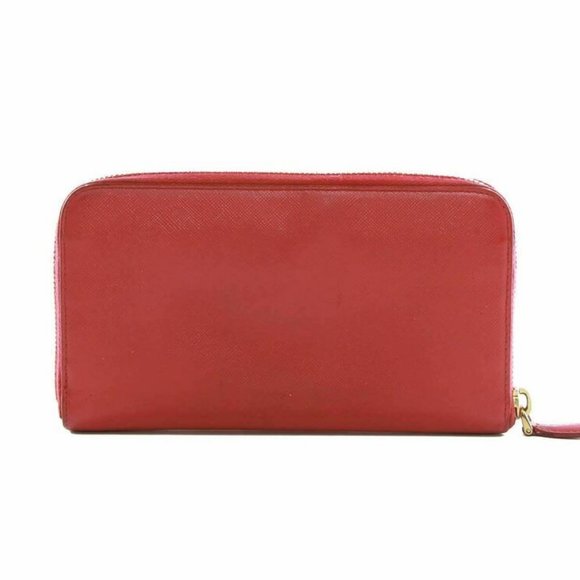 Prada Saffiano pink leather ribbon zip around wallet - Picture 2 of 8